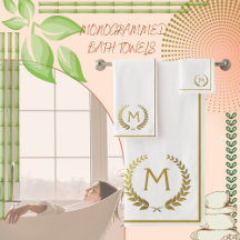 Modern Elegant Cream Gold Chic Monogramed