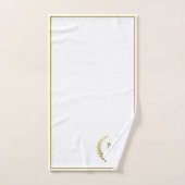 Modern Elegant Cream Gold Chic Monogramed Bad Handdoek (Handdoek)