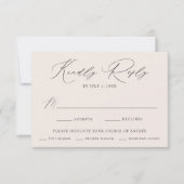 Modern Elegant Cream Maaltijd Keuze Bruiloft RSVP Kaartje (Voorkant)