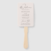 Modern Elegant Cream Trouwprogramma Handwaaier (Voorkant)
