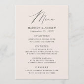 Modern Elegant Cream Wedding Menu (Voorkant)