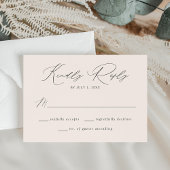 Modern Elegant Cream Wedding RSVP Kaartje