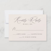 Modern Elegant Cream Wedding RSVP Kaartje (Voorkant)