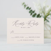 Modern Elegant Cream Wedding RSVP Kaartje (Staand voorkant)