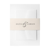 Modern Elegant Cream Zwart Custom Monogram Bruilof Uitnodigingen Wikkel (Voorkant Voorbeeld)