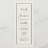 Modern Elegant Crème Bruin Trouwmenu Menu (Voorkant)