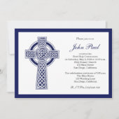 Modern Elegant Cross-Communique Invitation for Boy Kaart (Voorkant)