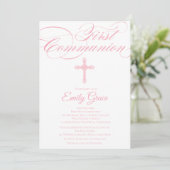 Modern Elegant Cross Community Invite for Girls Kaart (Staand voorkant)