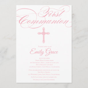 Modern Elegant Cross Community Invite for Girls Kaart