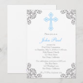 Modern Elegant Cross First Communitation Kaart (Voorkant / Achterkant)