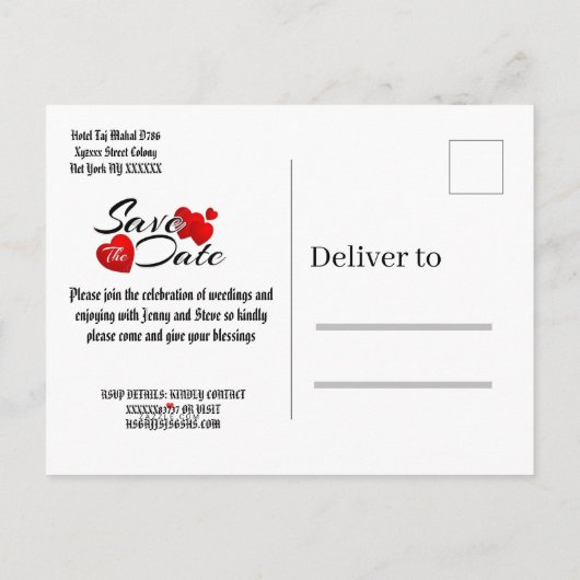 Modern Elegant Custom bruiloft uitnodiging briefka (Achterkant)