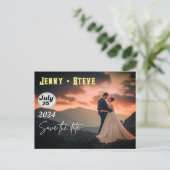 Modern Elegant Custom bruiloft uitnodiging briefka Briefkaart (Staand voorkant)