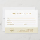 Modern Elegant Custom Business Gift Certificate (Voorkant)