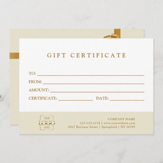 Modern Elegant Custom Business Gift Certificate (Voorkant / Achterkant)
