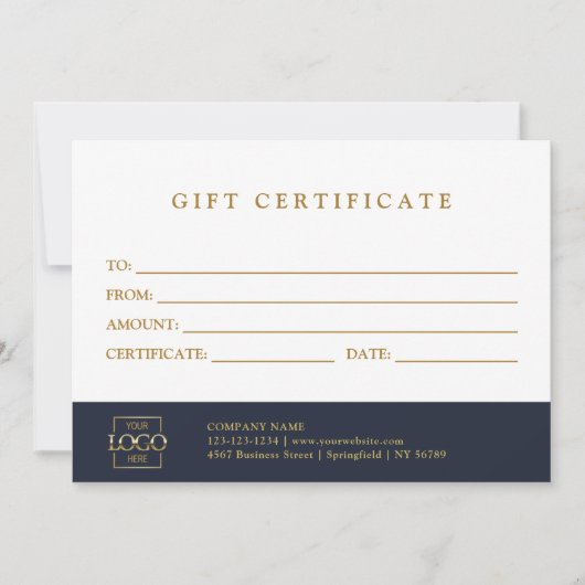 Modern Elegant Custom Business Gift Certificate (Voorkant)
