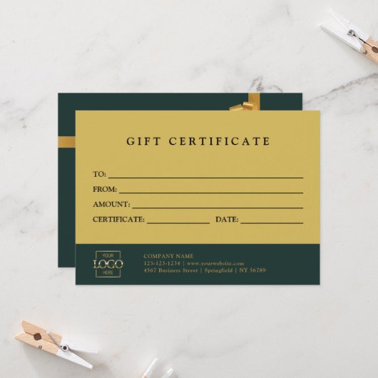 Modern Elegant Custom Business Gift Certificate (Voorkant / Achterkant in situ)