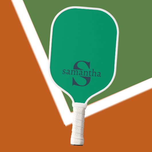 Modern Elegant Custom Initiaal Naam Luxe Groen Pickleball Paddle