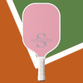 Modern Elegant Custom Initiaal Naam Roze Pickleball Paddle