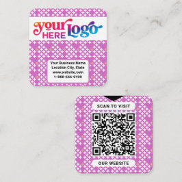 Modern Elegant Custom Logo QR Code Orchidee Square Vierkante Visitekaartje