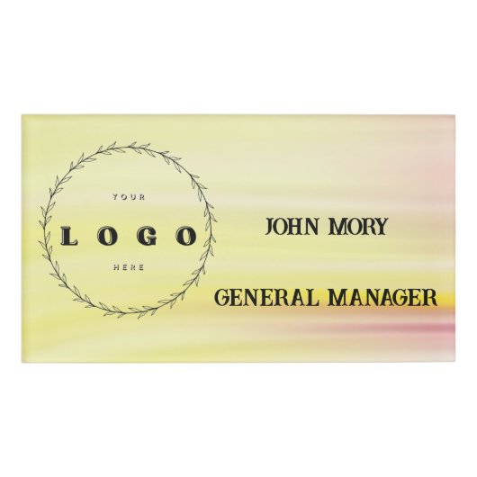 modern Elegant Custom Name Title Employee Naambadge (Voorkant)