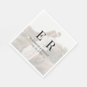 Modern Elegant Custom Photo Monogram Bruiloft Servet (Hoek)