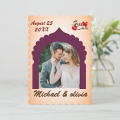 Modern Elegant Custom Photo Save the Date Kaart (Staand voorkant)