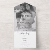 Modern Elegant Custom Photo Wedding All In One Uitnodiging (Binnen)