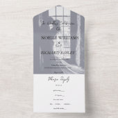 Modern Elegant Custom Photo Wedding All In One Uitnodiging (Binnen)