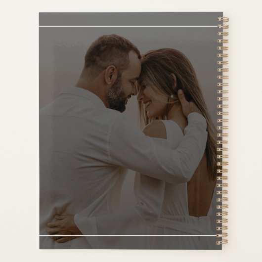 Modern Elegant Custom Photo Wedding  Planner (Achterkant)
