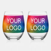 Modern Elegant Custom Sjabloon Business Logo Wijnglas Zonder Voet (Voorkant)