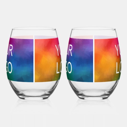 Modern Elegant Custom Sjabloon Business Logo Wijnglas Zonder Voet (Rechts)