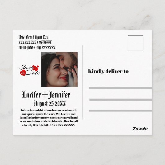 Modern Elegant Custom Wedding Invitations briefkaa Briefkaart (Achterkant)