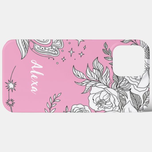 Modern elegant cute girly simple florals Case-Mate iPhone case (Achterkant (horizontaal))