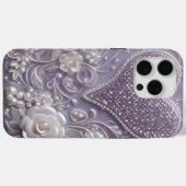 Modern elegant cute purple pearls Valentine’s Day Case-Mate iPhone Case (Achterkant (horizontaal))