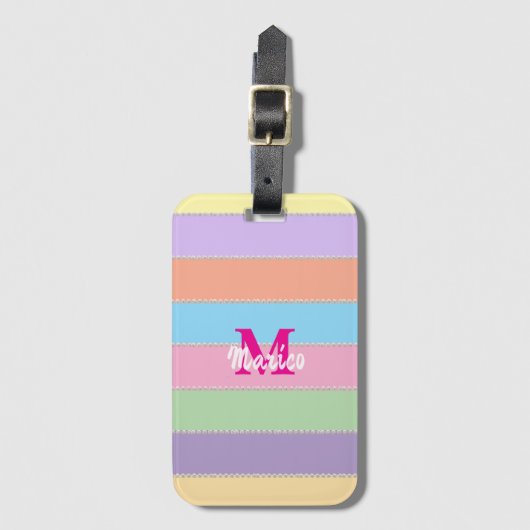 Modern elegant cute simple shiny  bagagelabel (Voorkant (verticaal))