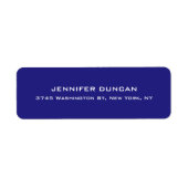 Modern elegant Cute Unique Deep Blue, gekleurd Etiket (Voorkant)