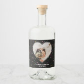 Modern Elegant Cute Whimsical Heart Photo Wedding Likeurfles Etiket (Voorkant)