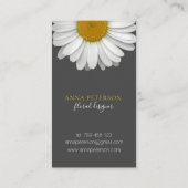 Modern Elegant Daisy Flower on Yellow Black Visitekaartje (Achterkant)