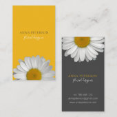 Modern Elegant Daisy Flower on Yellow Black Visitekaartje (Voorkant / Achterkant)