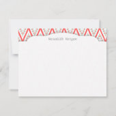 Modern Elegant Damask Coral Paisley Personalized Kaart (Achterkant)