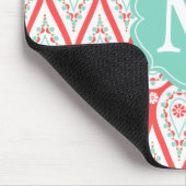 Modern Elegant Damask Coral Paisley Personalized Muismat (Hoek)