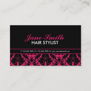 Modern Elegant Damask Floral Professional Stijlvol Visitekaartje