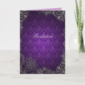 modern elegant damask paarse bruiloft (Voorkant)