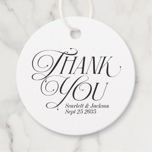 Modern Elegant Dank u Calligrafie Script Bedankjes Labels (Voorkant)