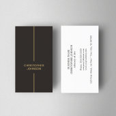 Modern Elegant Dark Faux Gold Line Attorney Visitekaartje