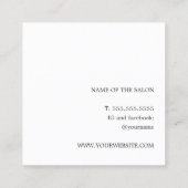 Modern Elegant Dark Faux Gold Scissors Comb Vierkante Visitekaartje (Achterkant)