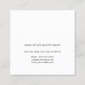 Modern Elegant Dark Faux Silver Scissor Comb Vierkante Visitekaartje (Achterkant)