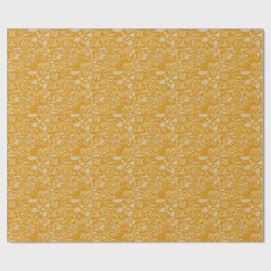 Modern Elegant Dark Mosterd Terrazzo Effect Tegel Cadeaupapier (Vlak)