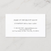 Modern Elegant Dark Scissor Hair Stylist Visitekaartje (Achterkant)