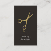 Modern Elegant Dark Scissor Hair Stylist Visitekaartje (Voorkant)